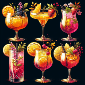 Garnished Kombucha Cocktails